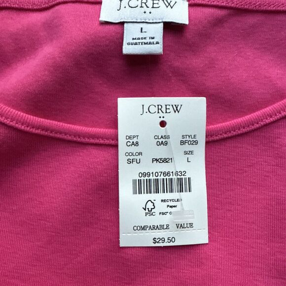 🌸 J.Crew Women's Shell Tank Top – Sweet Fuchsia – Size Large – $29.50 NWT - Picture 5 of 7